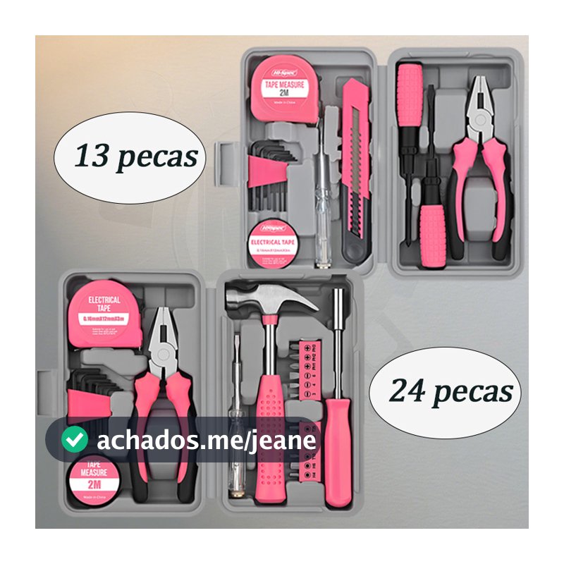 Kit de Ferramentas Rosa ✨ (13pcs & 24pcs & 39pcs) - Perfeito para Reparos Domésticos e DIY