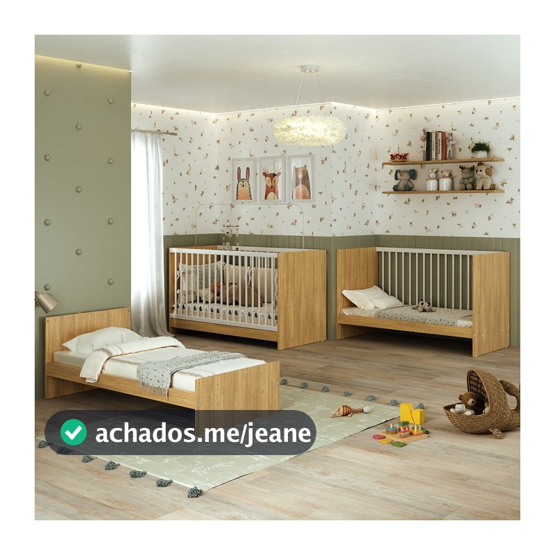Berço 3 em 1 para Colchão 60 x 130 cm Trevalla Multimóveis MP0527G