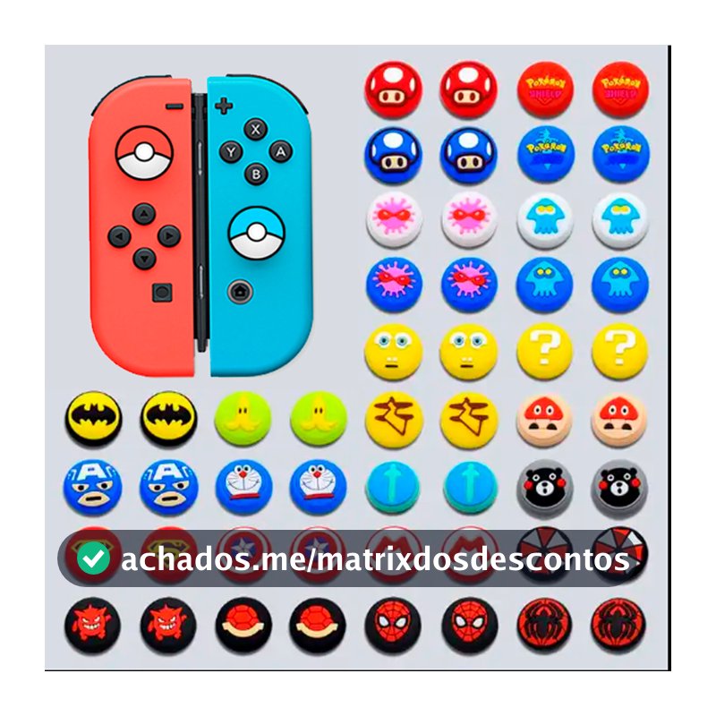 (A) Par Thumb Grip Capa Analogico Joycon nintendo switch LITE ou PADRÃO e OLED borrachinha Grips JOY CON