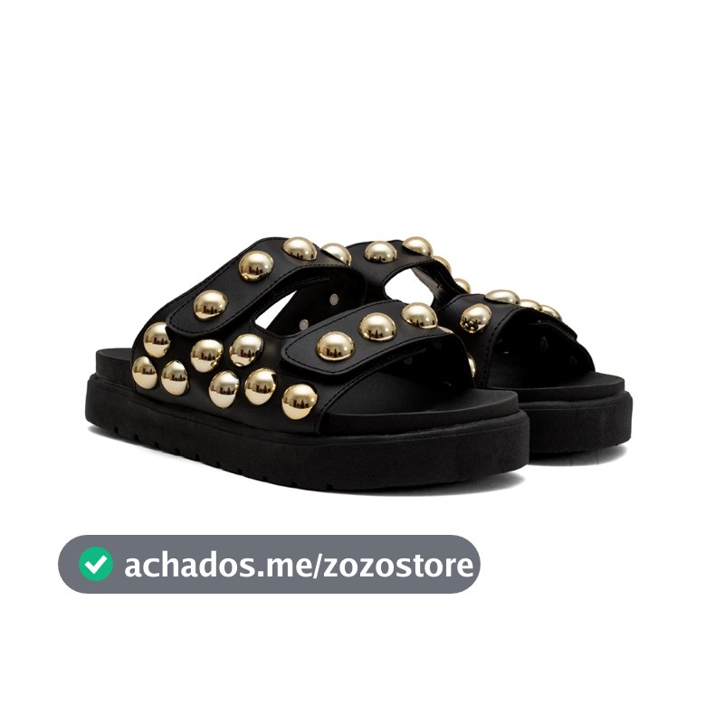 Papete Sandalia Birken Slide Brilhante Leve e Confortavel Feminina