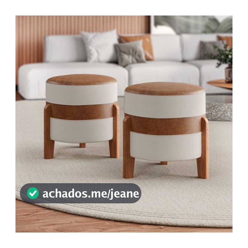 Puff kit 2 unidades Orion Decorativo Pés