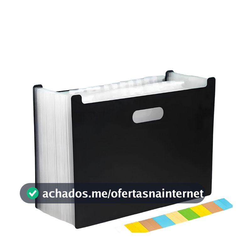 Pasta com 12 Divisórias Organizadora de Documentos Sanfonada Multiuso Portátil