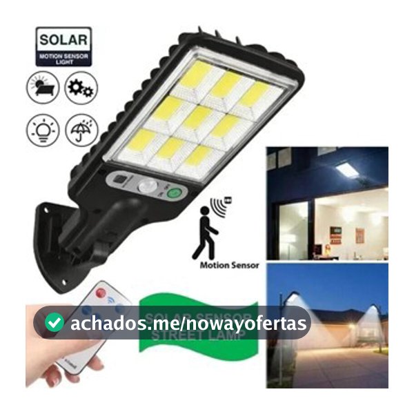 Refletor Solar LED 21W para Rua com Controle Remoto e Detecção Automática de Movimento
