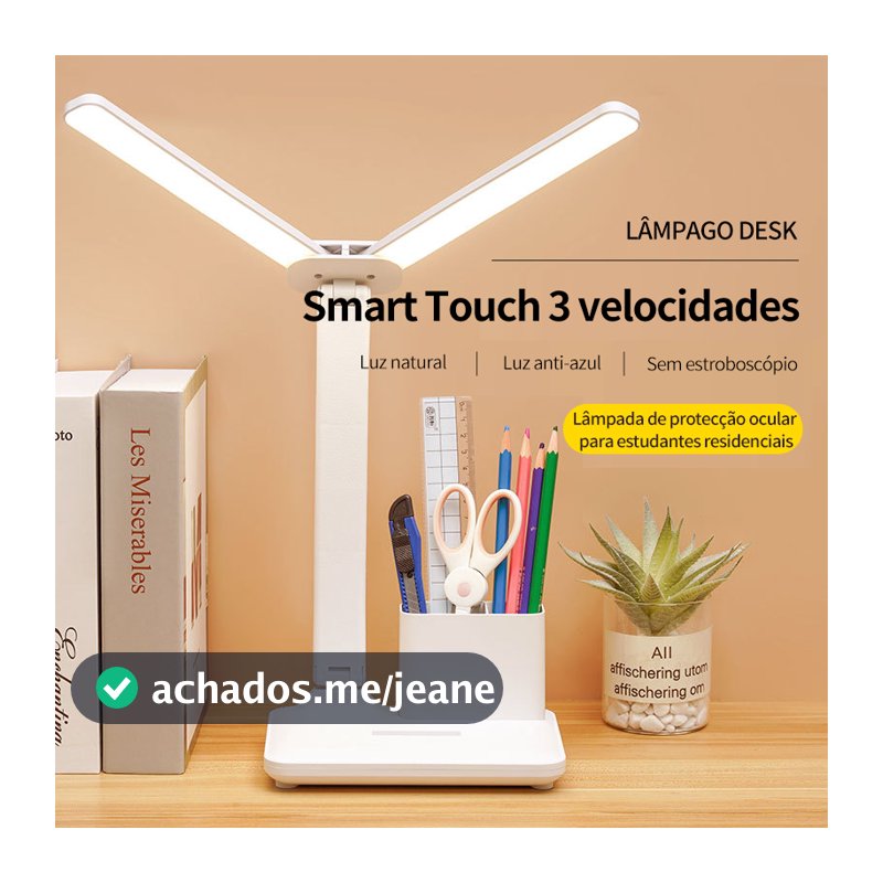 Luminária Abajur De Mesa Lâmpada De Estudo/Luminária De Mesa LED Grande capacidade com dimerização contínua, candeeiro de mesa dobrável luminária mesa