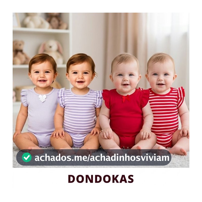 Kit com 2 ou 4  body Bebe Menina com Bodies Babadinho Roupa de Bebê Veste até 9 meses Kit 2 ou 4 Bori Bebe
