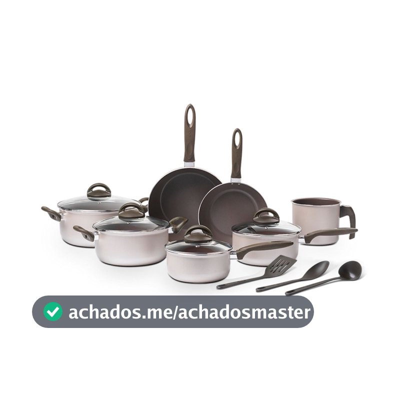 Jogo de Panelas Brinox 10 Peças Ceramic Life Nevada Champanhe