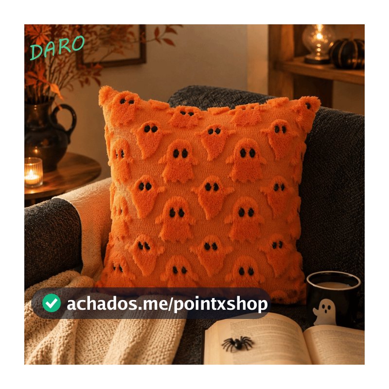 Capas De Almofada De Halloween DARO , Fronhas Decorativas Fantasma , Fronha De Pelúcia Colorida Para Decoração De Casa