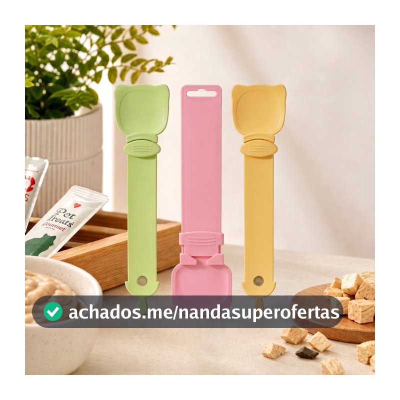 Colher Espremedora Sachê Gato Petisco Wanpy Churu Sheba Truly Alimento Umido