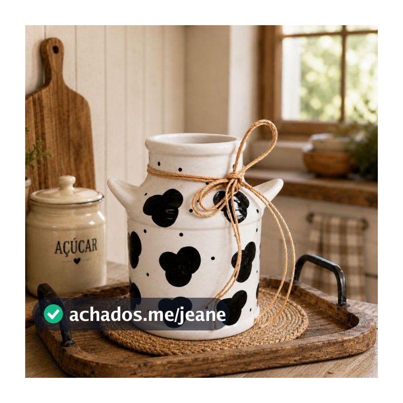 Leiteira Cerâmica Porta Talheres Multiuso Mancha de Vaca Vaquinha
