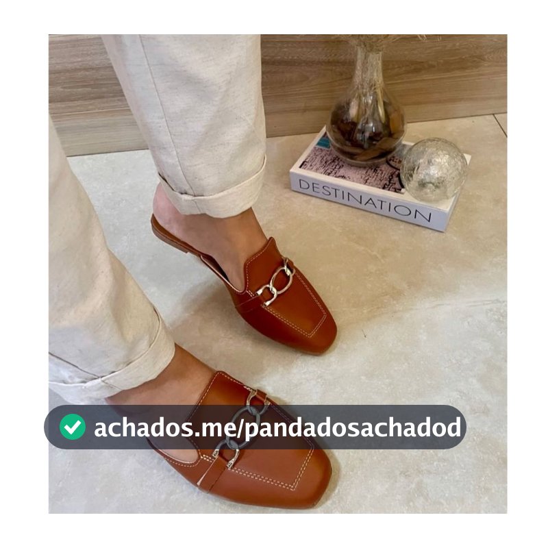 Mule Feminino Muller Mocassim Bico Quadrado Detalhe Sapato