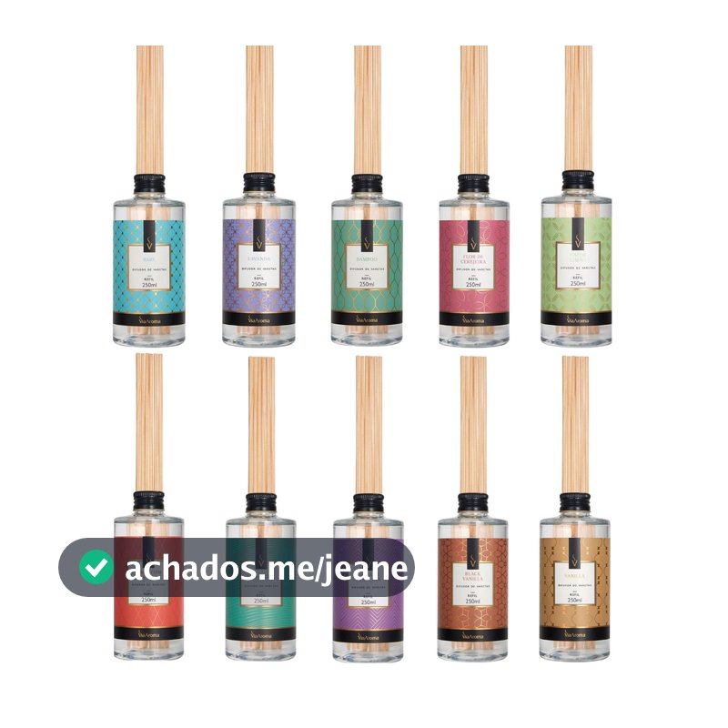 Refil Difusor de Varetas Via Aroma 250ml para Ambientes Vários Aromas
