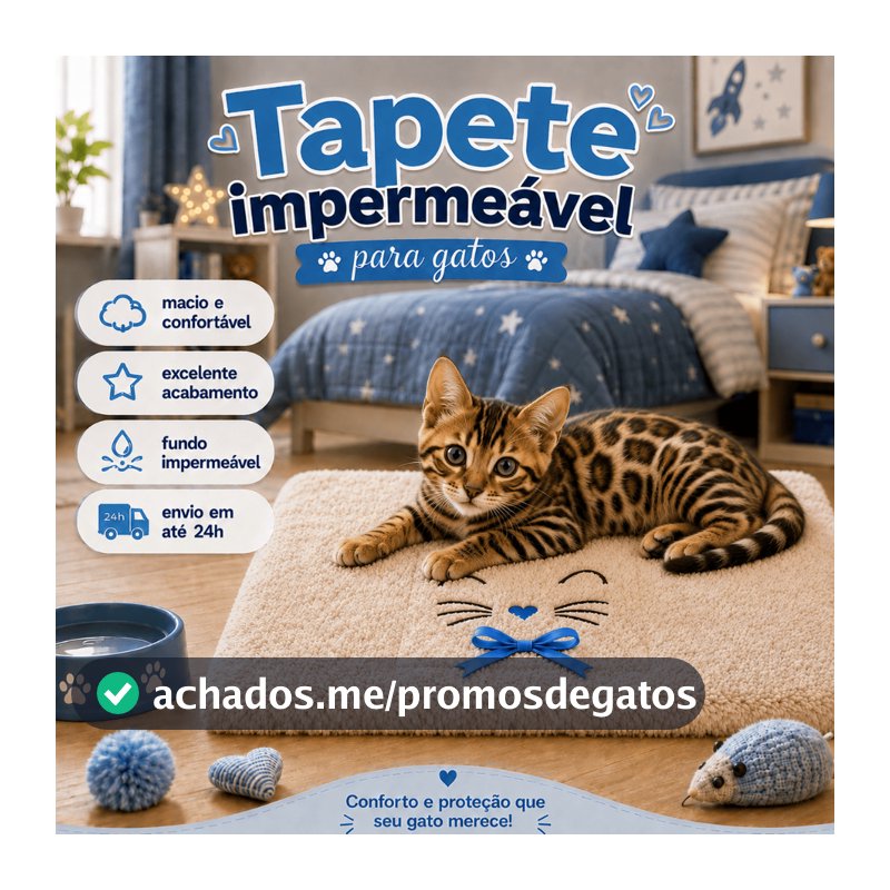 Tapete Pet Fundo Impermeável 50x50cm Sherpa Macio Acolchoado para Gatos e Cachorros