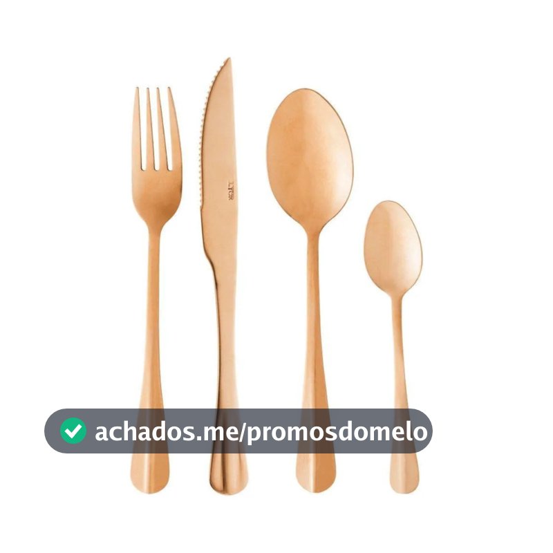 FAQUEIRO 24 PEÇAS EM AÇO INOX POSITANO ROSÊ - LYOR