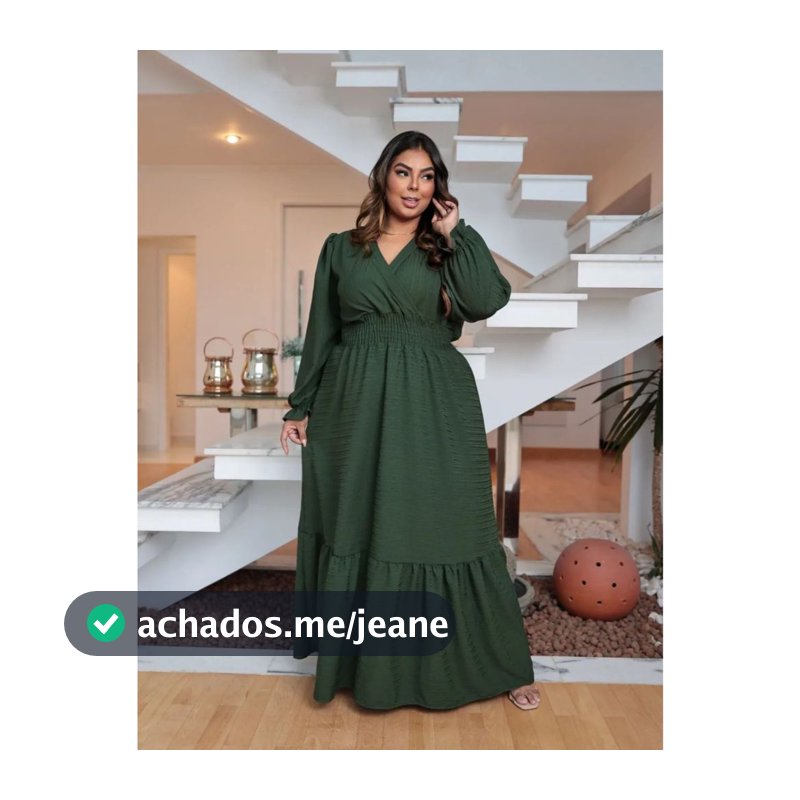 Vestido Feminino Plus Size Blogueira Fenda Longo Ate 52 Linha Premium