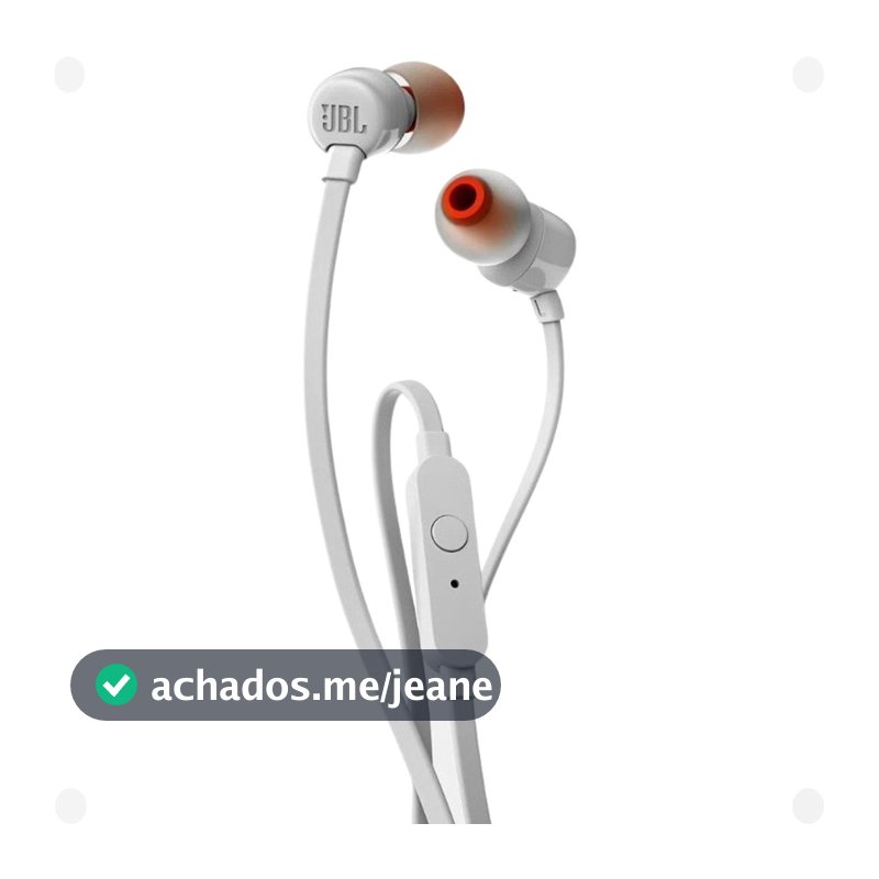 Fone De Ouvido Intra Auricular JBL T110 Branco