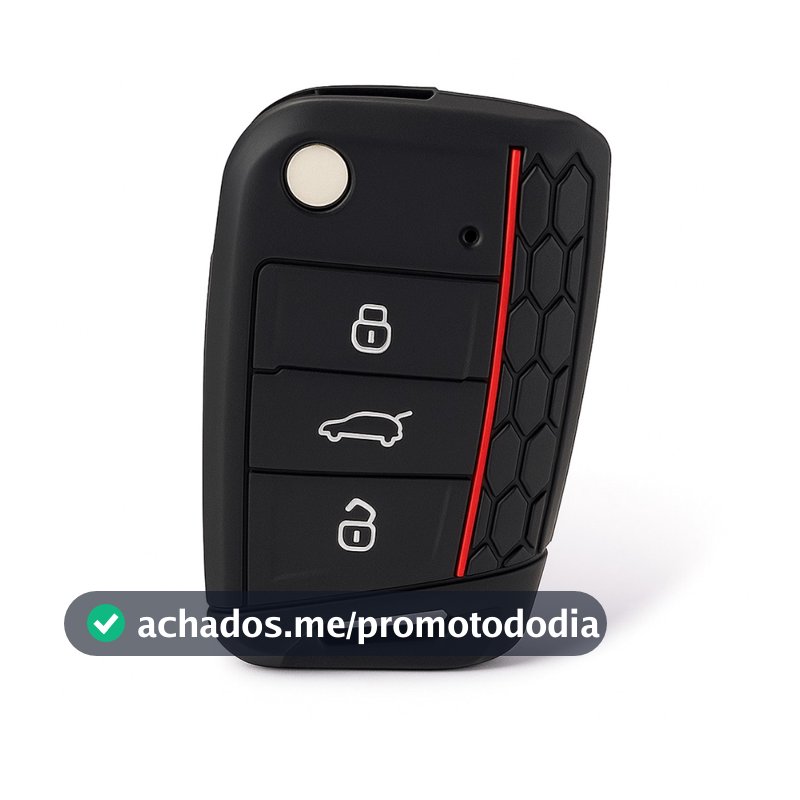 Capa Silicone Chave Canivete Vw Novo Golf Polo Nivus T-cross Tera 3 botões Volkswagen presença