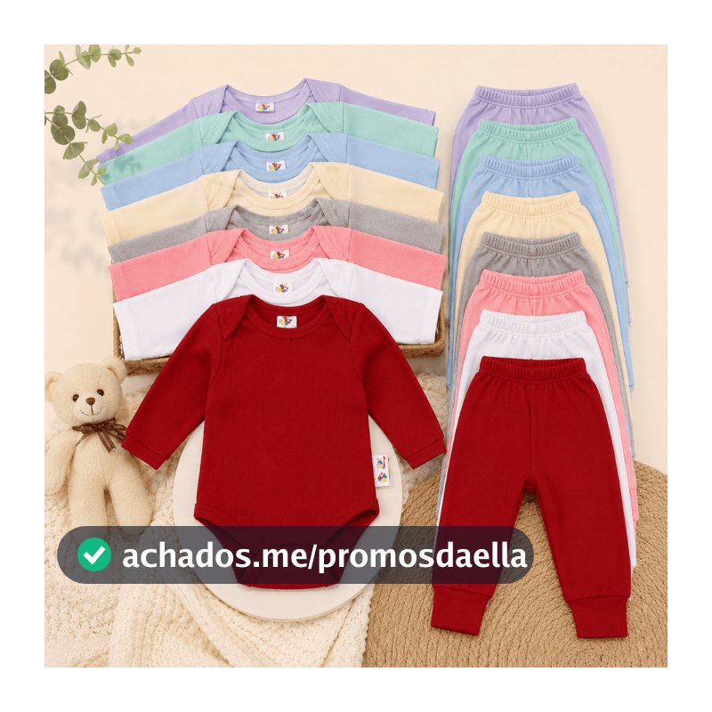 Kit roupas de bebê 12 Pçs Body Manga longa E Mijão Barato Enxoval
