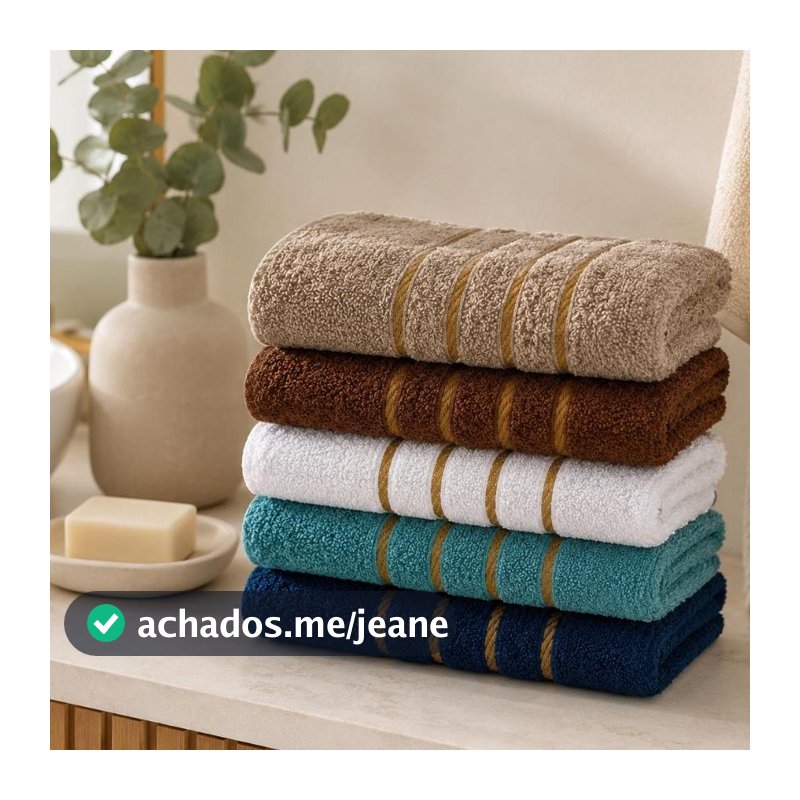 Kit 5 Toalhas de Rosto 100% Algodão Macias Alta Absorção 45x70cm Cores Sortidas Dubai