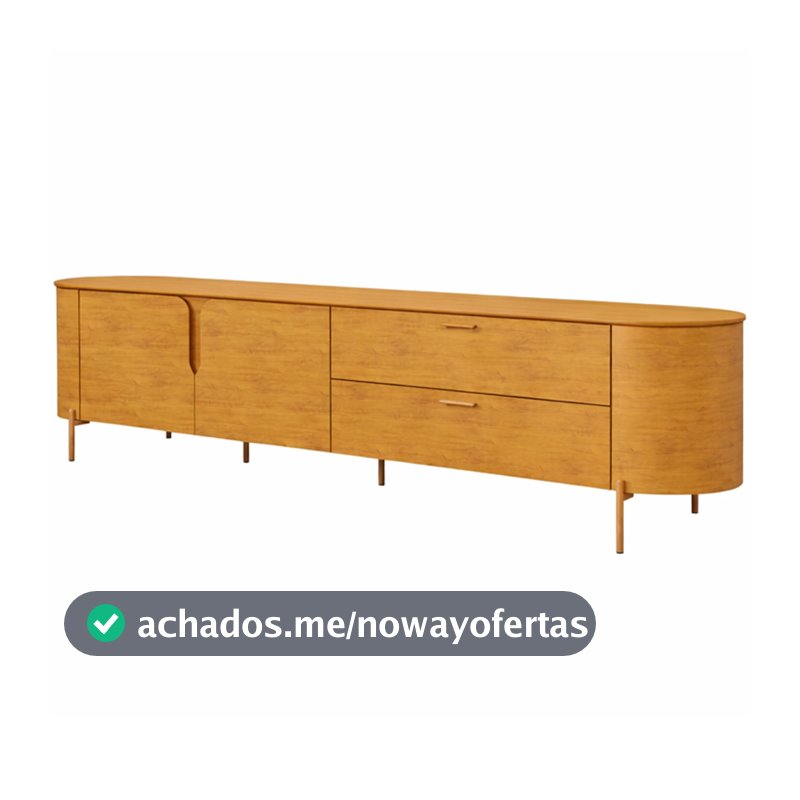 Rack Para Sala de Estar TV 75 Pol Orgânico Dion D05 Cedro - Lyam Decor