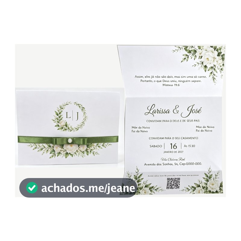 50 Convites de casamento com fita+160 individual