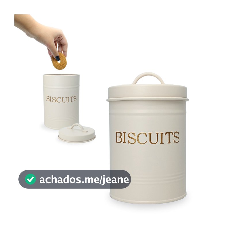 Pote De Biscoitos Bolacha Torrada Rustico Luxo Lata Cantinho Café