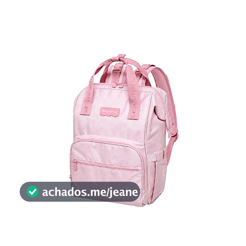Mochila Maternidade Dozy Girls Fisher Price 50cm Com Zíper e Bolsos Organizadores Rosa Original - Pacific