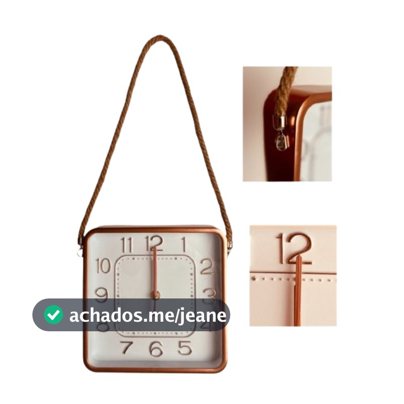 RELOGIO DE PAREDE 20 COM C/ ALÇAS DE SISAL