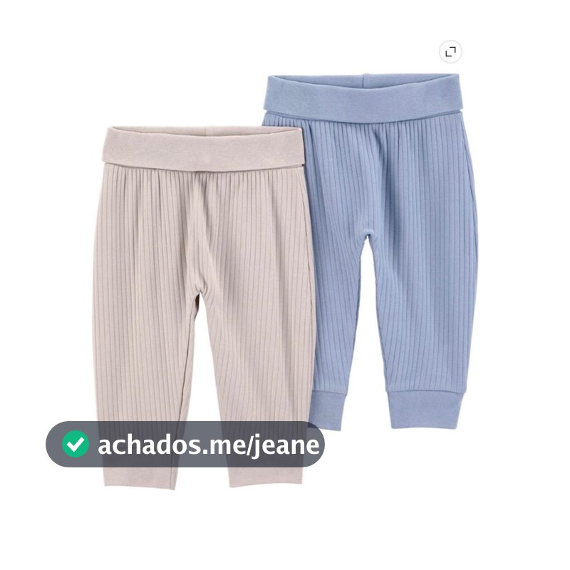 kit 2 Calças  tamanhos RN, 0-3, 3-6, 6-9, 12 e 18 meses importadas (Novas)