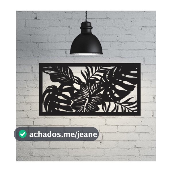 Quadro decorativo folhagem variada mdf 3mm acompanha dupla face