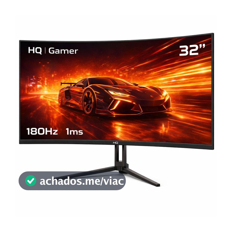 Monitor Gamer HQ Ultra 32" Curvo 1ms, 180Hz, Quad HD (QHD) - 2560x1440, AMD FreeSync, HDMI, DP, HQ32C180