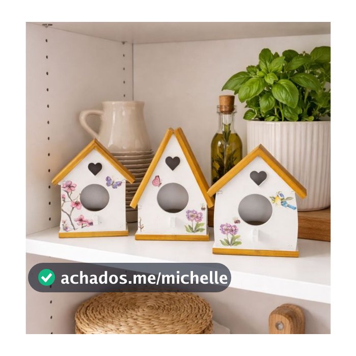 Trio casinha de passarinho fofos para decorar sua casa