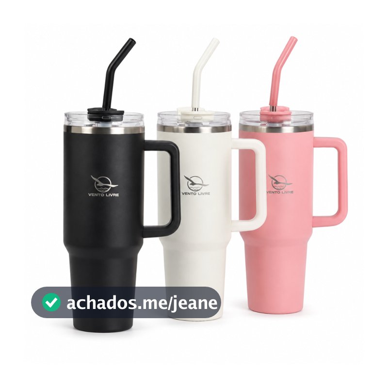 VENTO LIVRE Copo Térmico Inox 1200ml/600ml com Tampa e Canudo, SUS 304 Garrafa Térmica Portátil Antivazamento