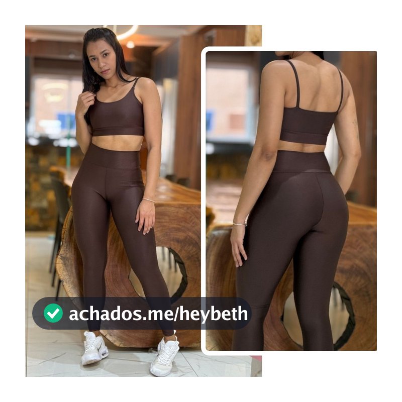 Conjunto Feminino de Academia Calça Legging + Top com Alta Compressão e Zero Transparência