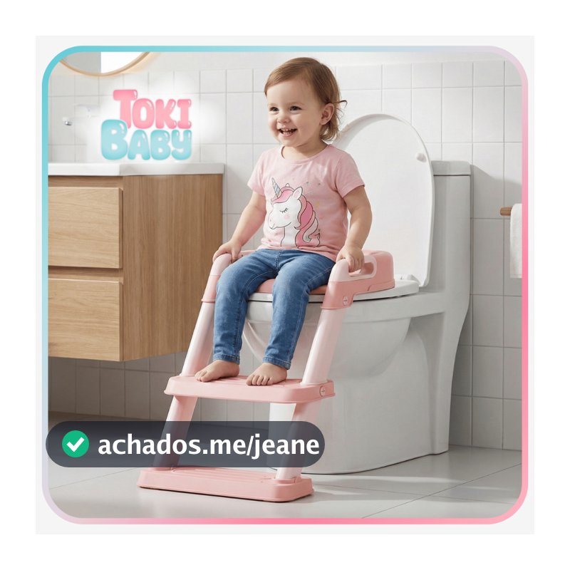 Assento Redutor Infantil Escada para Vaso Sanitário Antiderrapante com Segurança e Confortável para Desfralde Toki Baby