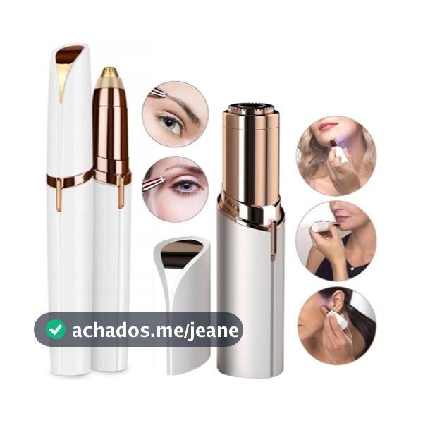 Kit Caneta Depiladora Sobrancelha + Batom Depilador Facial Cor Branco