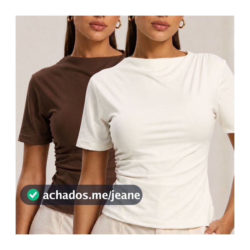 KIT 2 Blusa Feminina Básica Drapeada Estilosa Dia a Dia Casual Trabalho Suede Confortável Malha Fria Blusinha Feminina