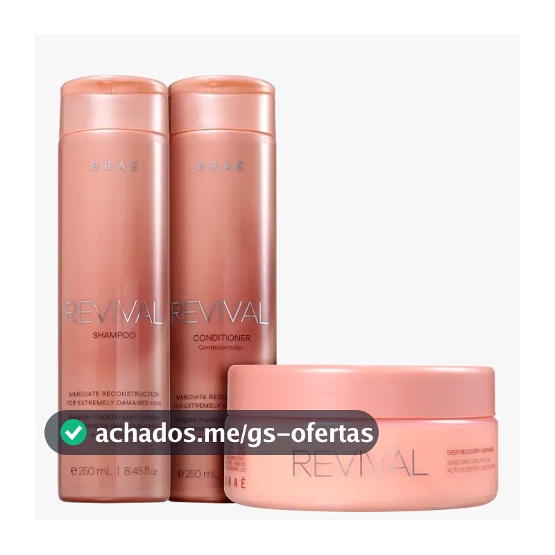 Kit Braé Revival Shampoo + Condicionador + Máscara