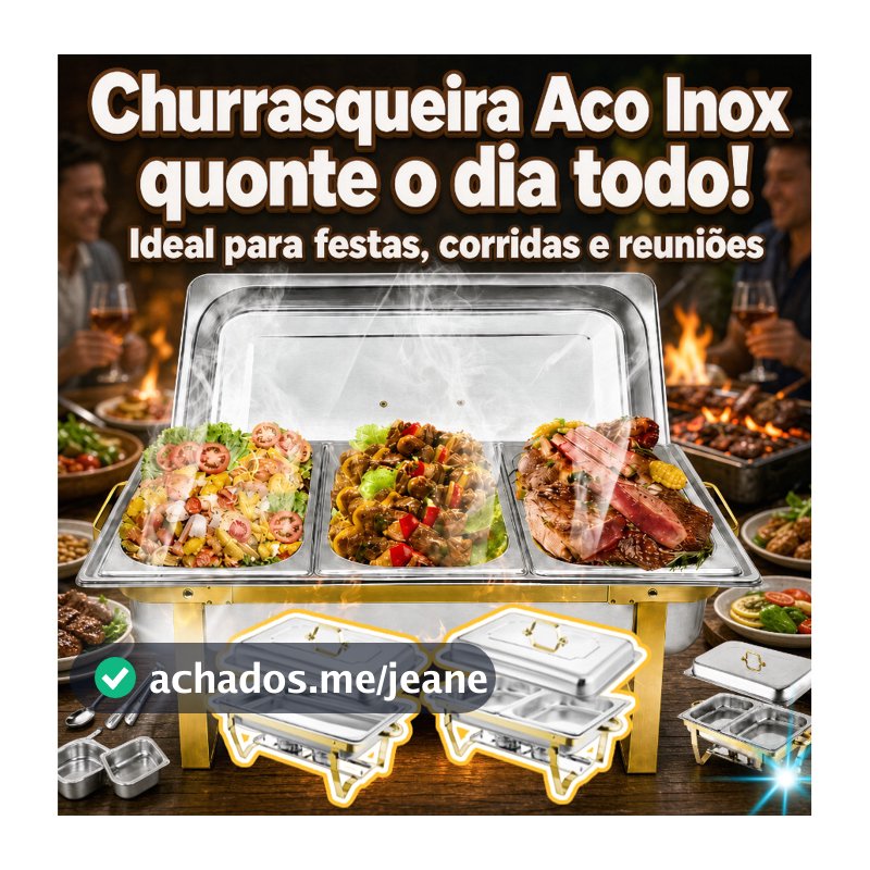 Aquecedor de inox de 12 litros com borda dourada, para buffet e restaurante, com 1, 2 ou 3 bandejas a vapor