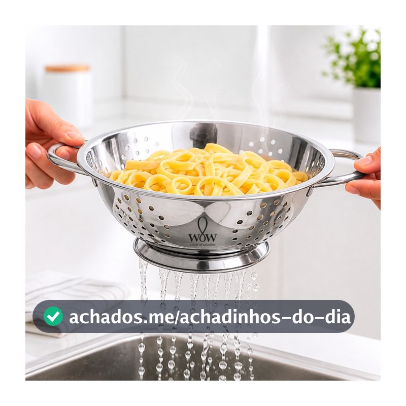 Escorredor De Macarrão Inox Lavador De Arroz
