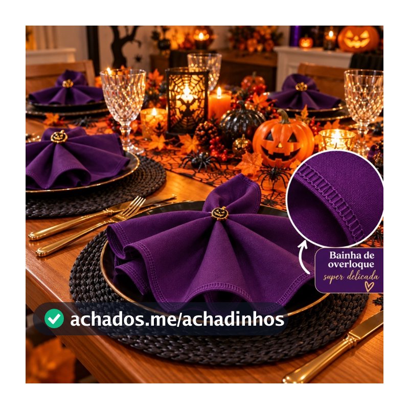 KIT Guardanapos em tecido Oxford Premium - Acabamento em Bainha - Tamanho 35 X 35cm - Várias cores