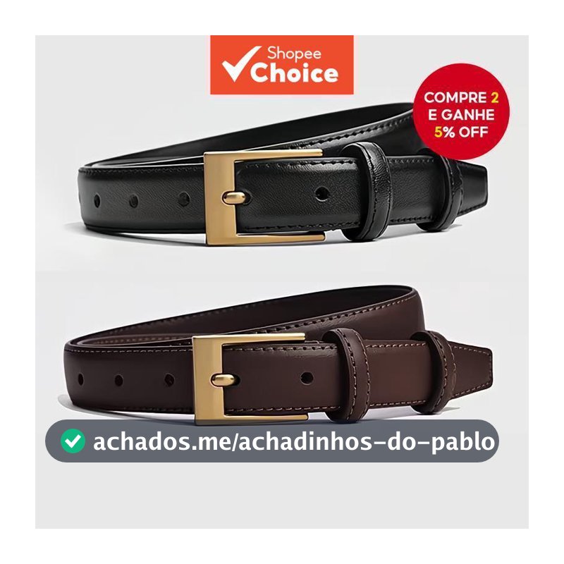 Cinto feminino, 1-2 peças, casual e versátil, ideal para o dia a...