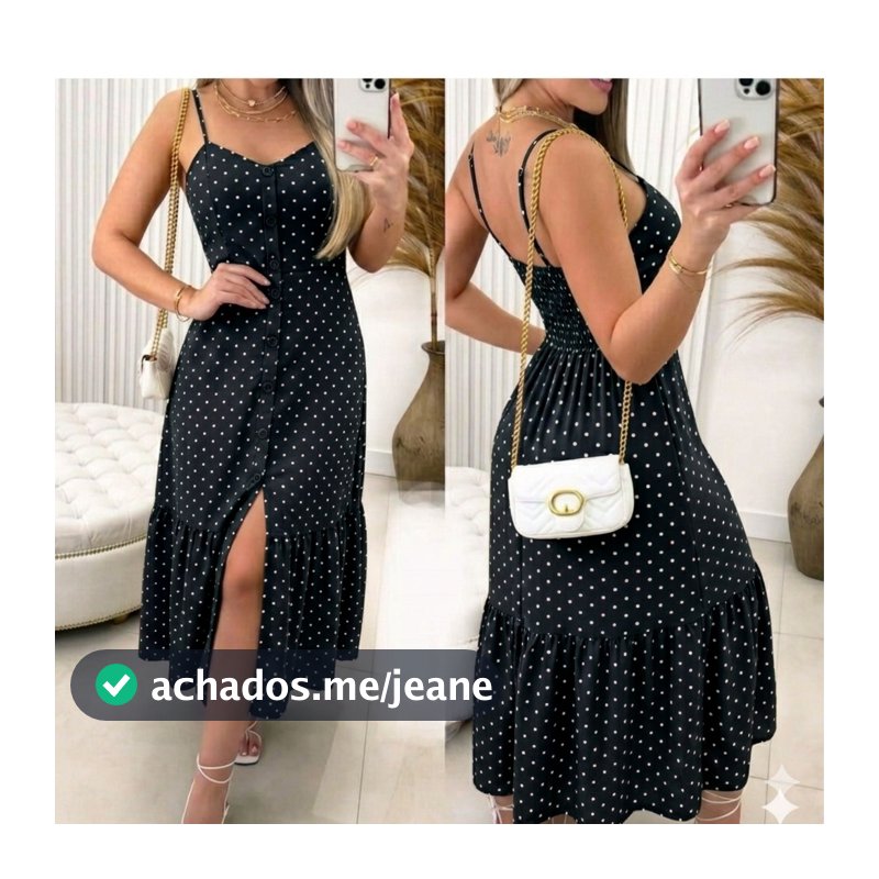 VESTIDO MIDI   FEMENINO NO CREPINHO ONCA E DE BOLINHA  SOLTINHO COM BOTAO