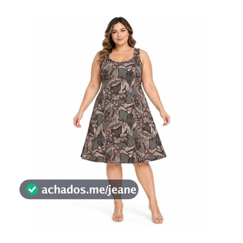 Vestido Midi Plus Size Feminino para o Dia a Dia