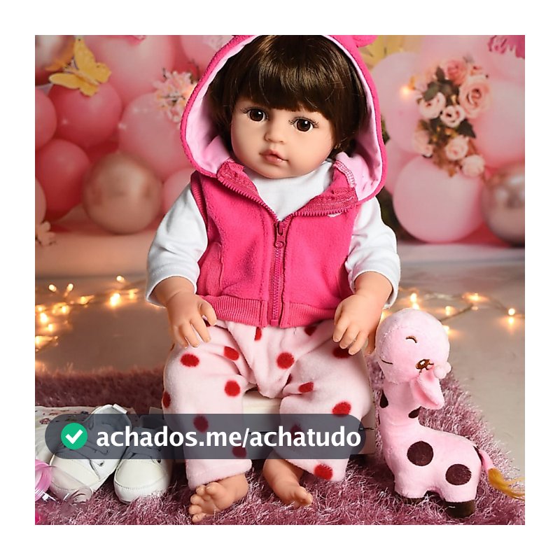 Bebê Reborn Girafinha Boneca 48cm Sweetie Reborn