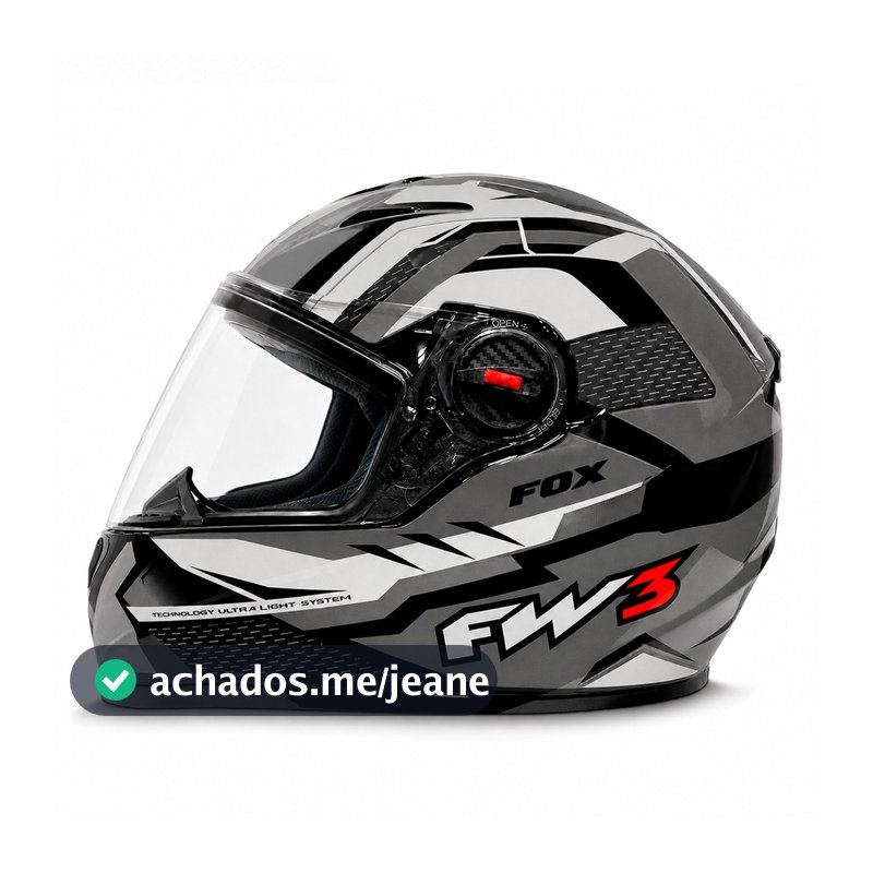 Capacete Moto Fechado GTN Fox Grafite FW3 Tamanho 56 58 60 Viseira Transparente Motociclista Masculino Feminino