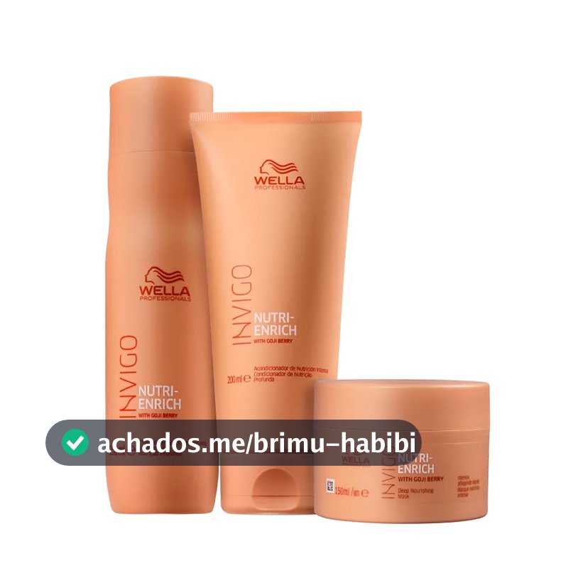 Kit Invigo Enrich Shampoo 250ml, Cond 200ml e Másc 150ml - Wella