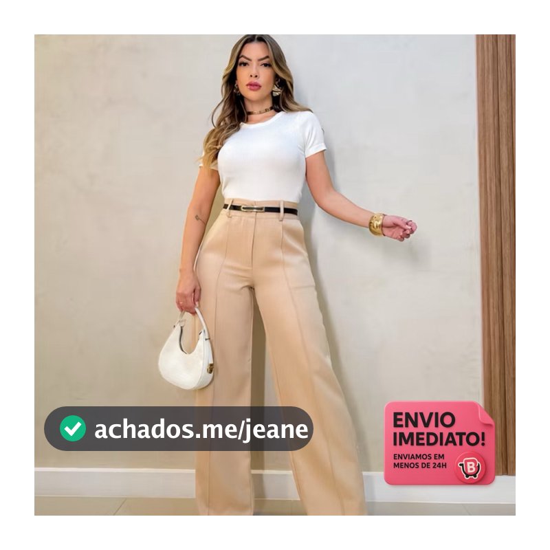 Calça Social Feminina ZARA Pantalona Alfaiataria Com Cinto Lançamento Moda Zr Luxo Elegancia Social