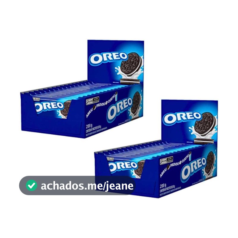 2 Caixas Biscoito Oreo Chocolate Baunilha 16un de 18g Cada