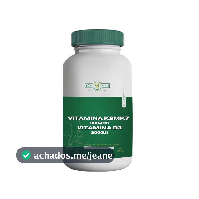 Vitamina k2Mk7 100mcg + Vitamina D3 2000UI 60CÁPSULAS