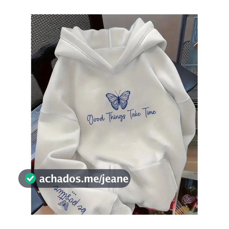 Moletom Feminino Várias Cores Estampa Borboleta 100% Algodão Frio Inverno Blusa de Frio